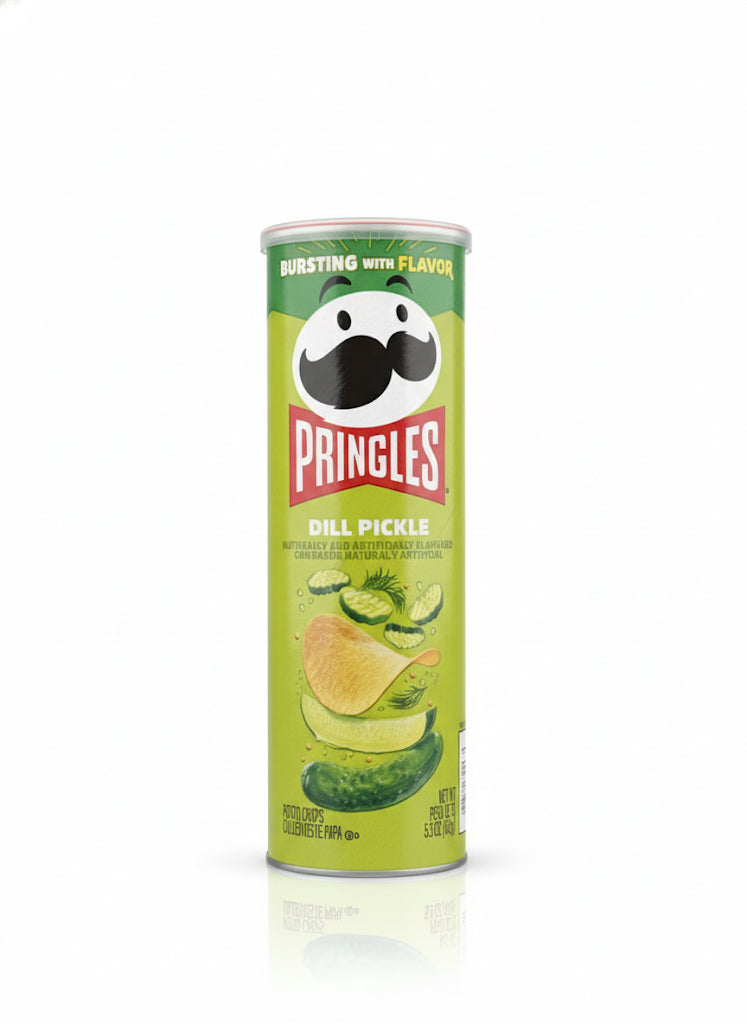 Pringles Dill Pickle Potato Crisps Chips, Lunch Snacks, 5.5 oz Canister