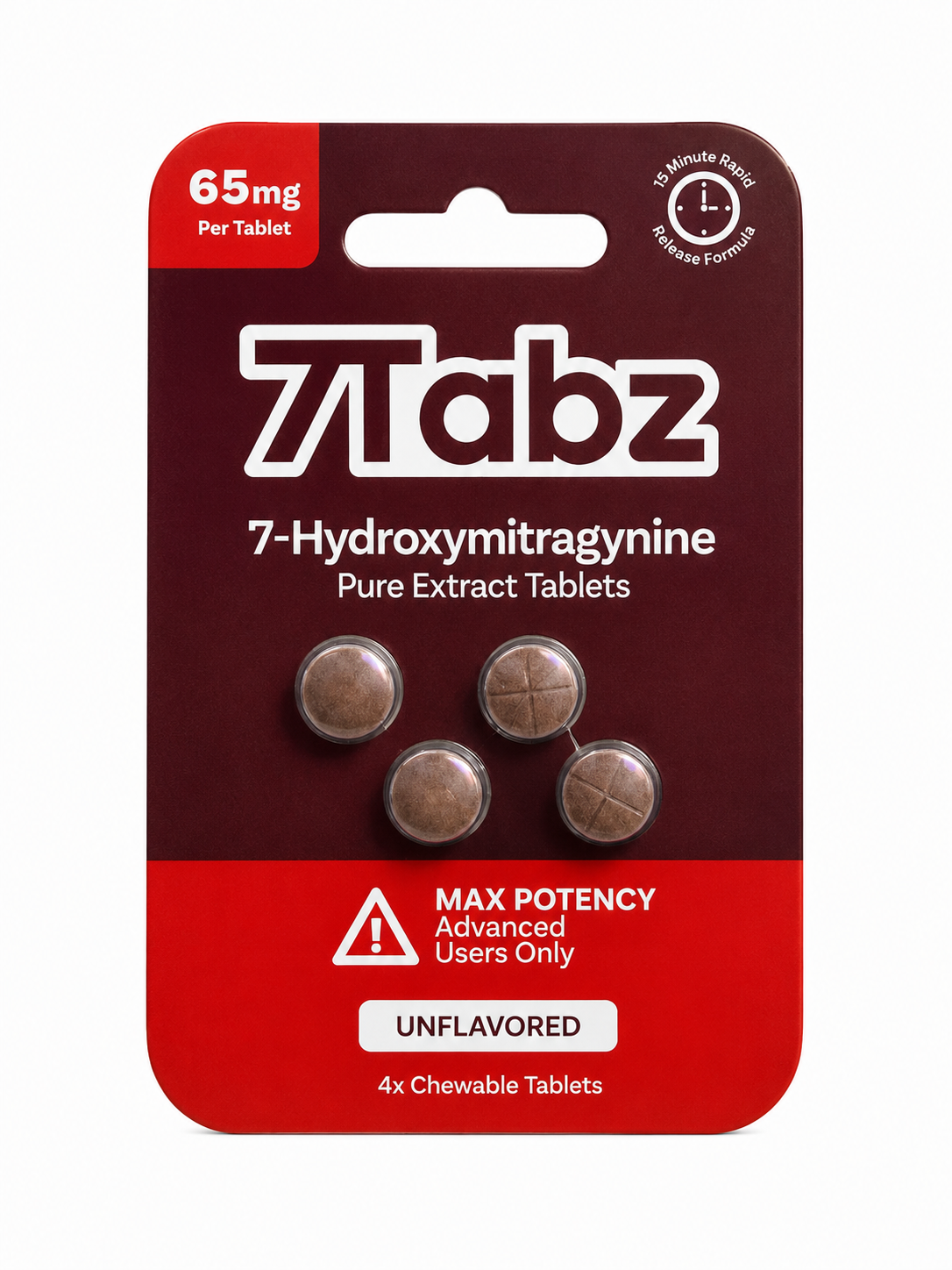 7Tabz 7-Hydroxymitragynine Extra Strength Kratom 4pk Unflavored 65mg