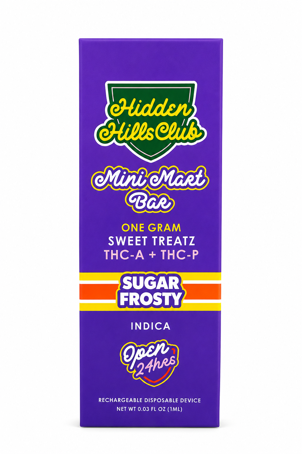 Hidden Hills Mini Mart Sugar Frosty THCA + THCP Indica Disposable | 1g