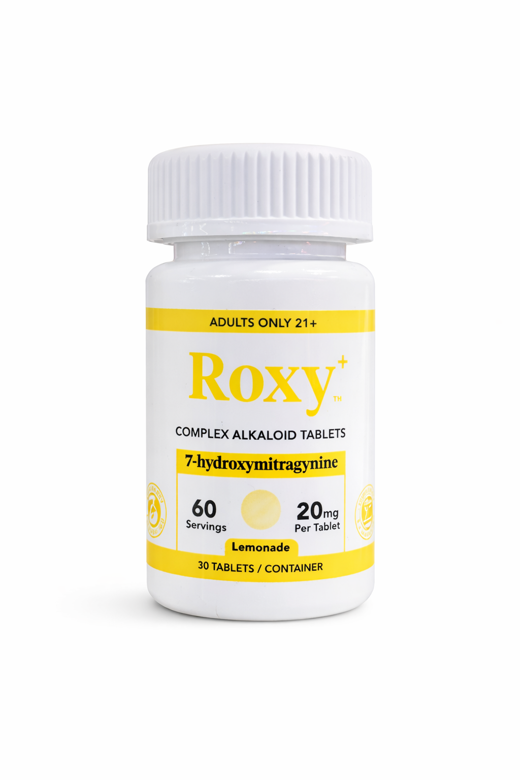 Roxy Complex Alkaloid 7-hydroxymitragynine 20mg Lemonade 30 Tablets