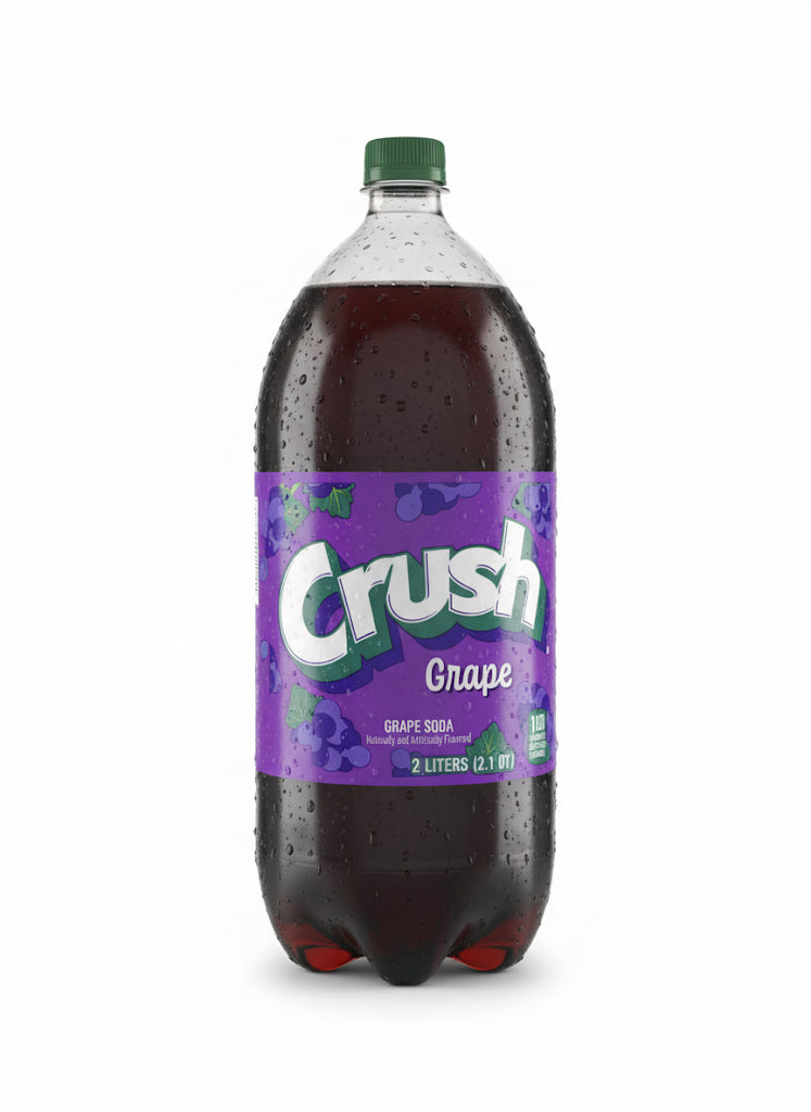 Crush Caffeine Free Grape Soda Pop, 2 L, Bottle