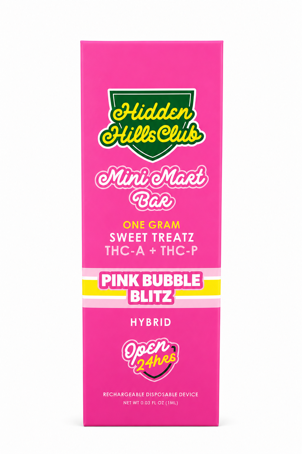 Hidden Hills Mini Mart Pink Bubble Blitz THCA + THCP Hybrid Disposable | 1g