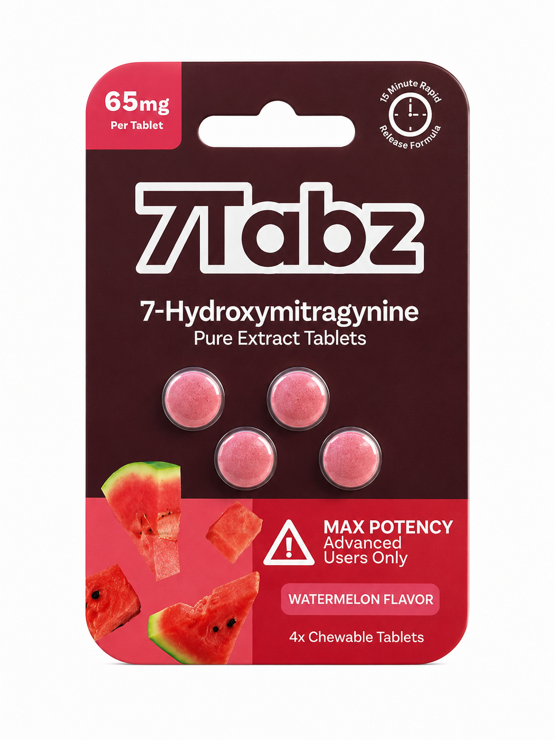 7Tabz 7-Hydroxymitragynine Extra Strength Kratom 4pk Watermelon 65mg
