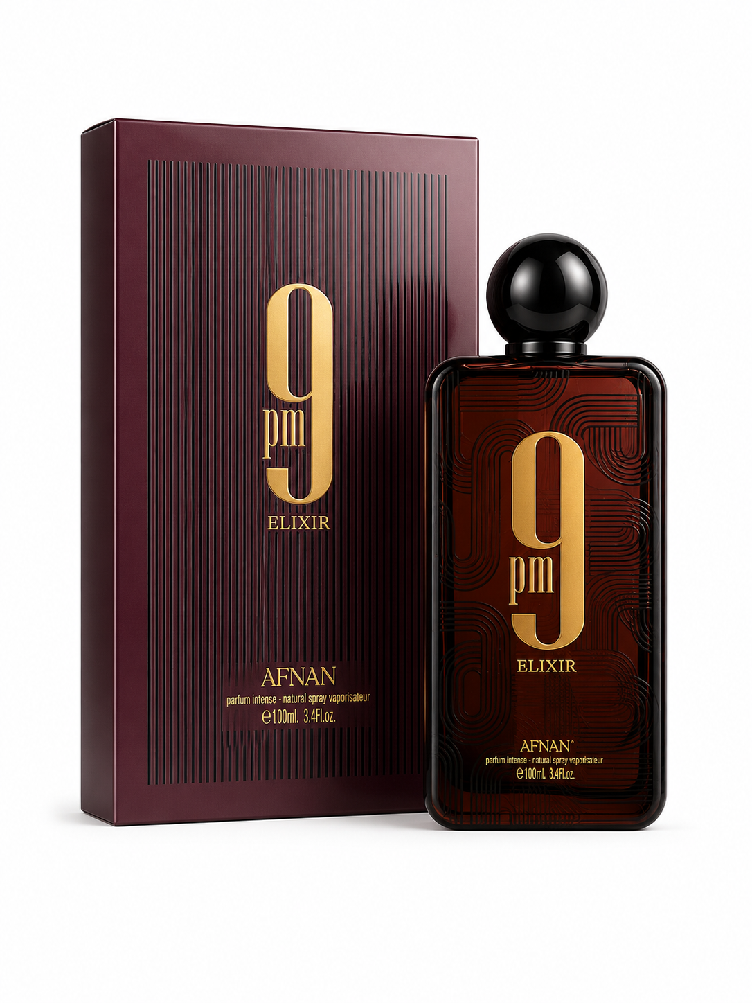 Afnan 9 PM Elixir Unisex Extrait de Parfum, 3.4 Fl. Oz