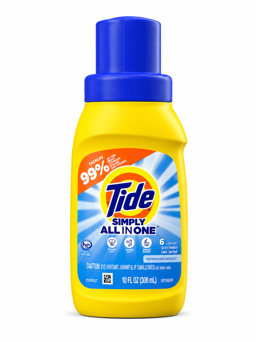 Tide Simply Clean & Fresh Liquid Laundry Detergent, Refreshing Breeze, 6 Loads