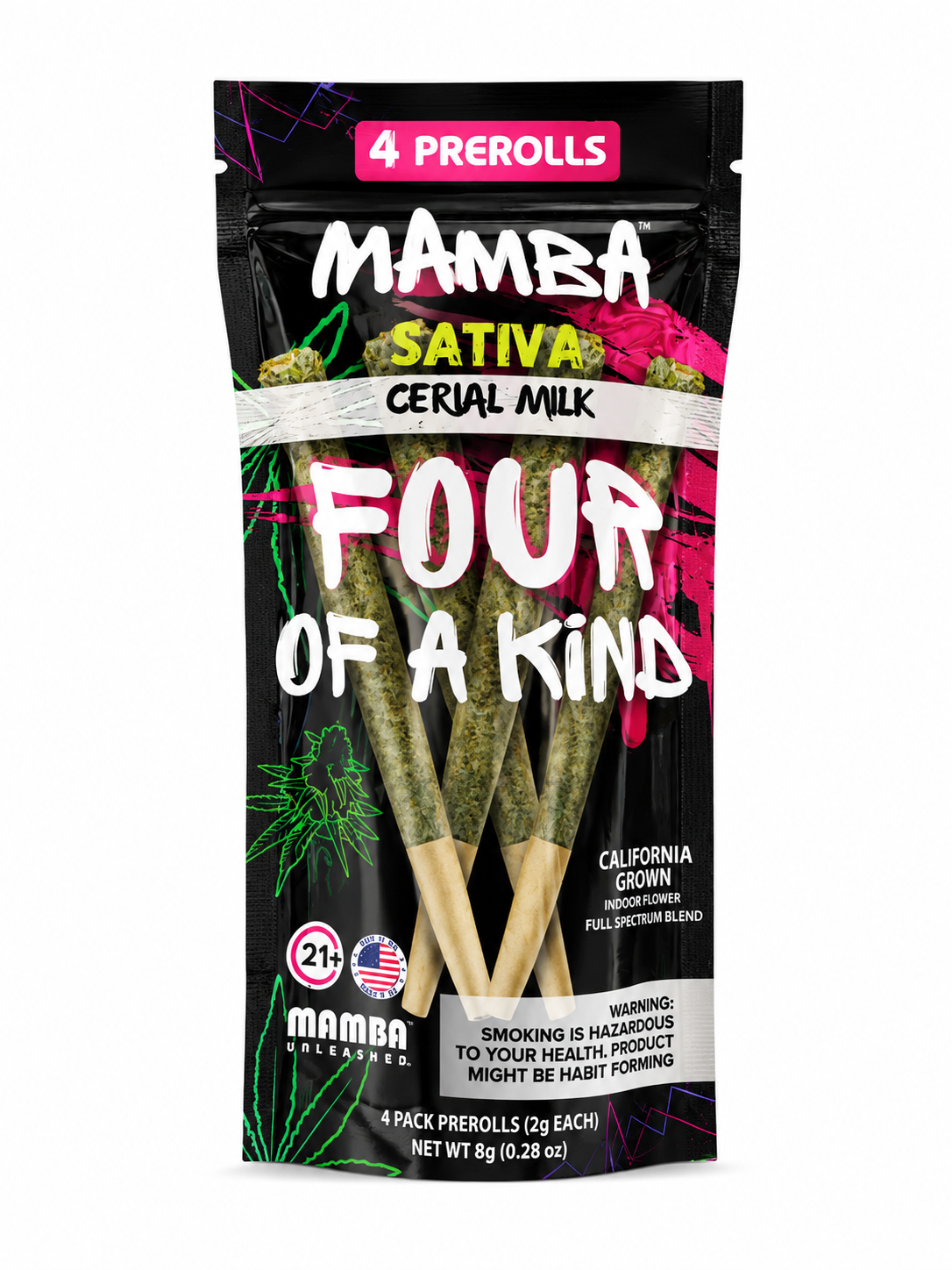 Mamba Four of A Kind Cereal Milk Sativa Prerolls 4ct