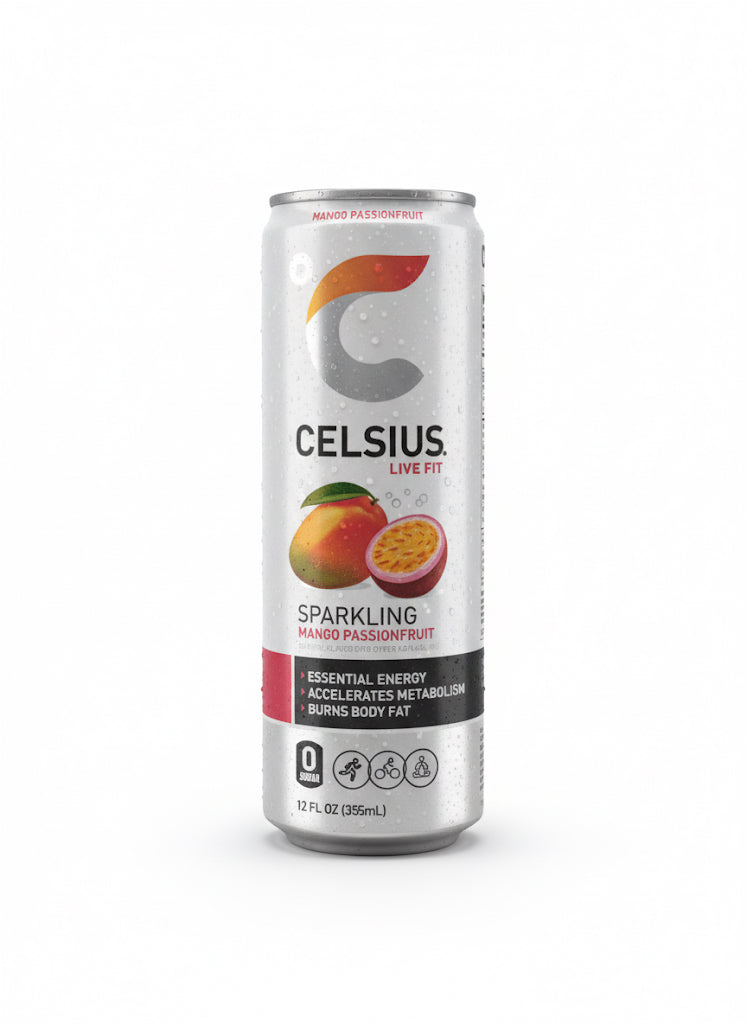 CELSIUS Sparkling Mango Passion Fruit, Functional Energy Drink 12 fl oz