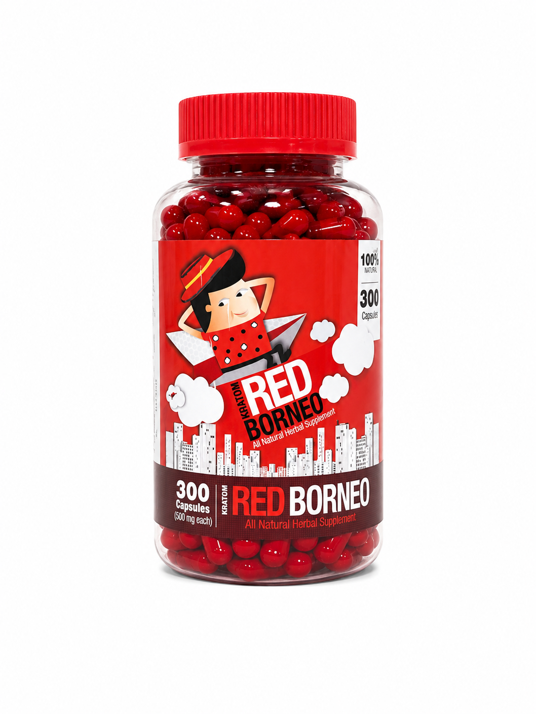 Bumble Bee Red Borneo Kratom Capsules 300ct