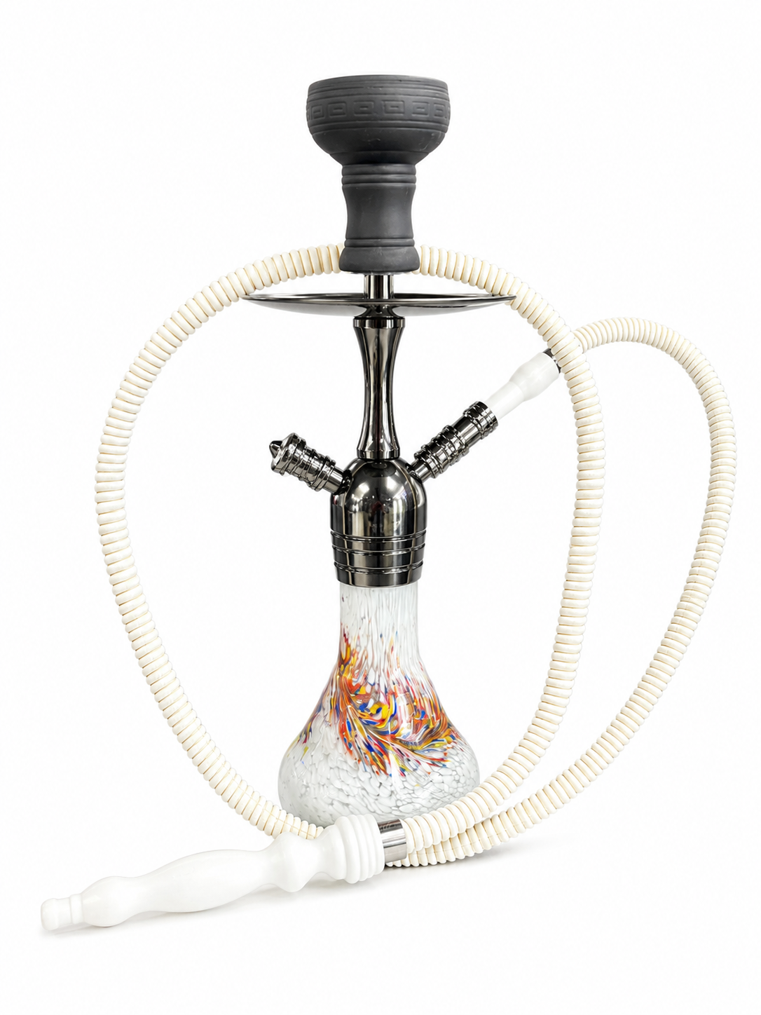 Premium Hookah Set – Modern Luxury Glass Shisha with Hose & Clay Bowl #9