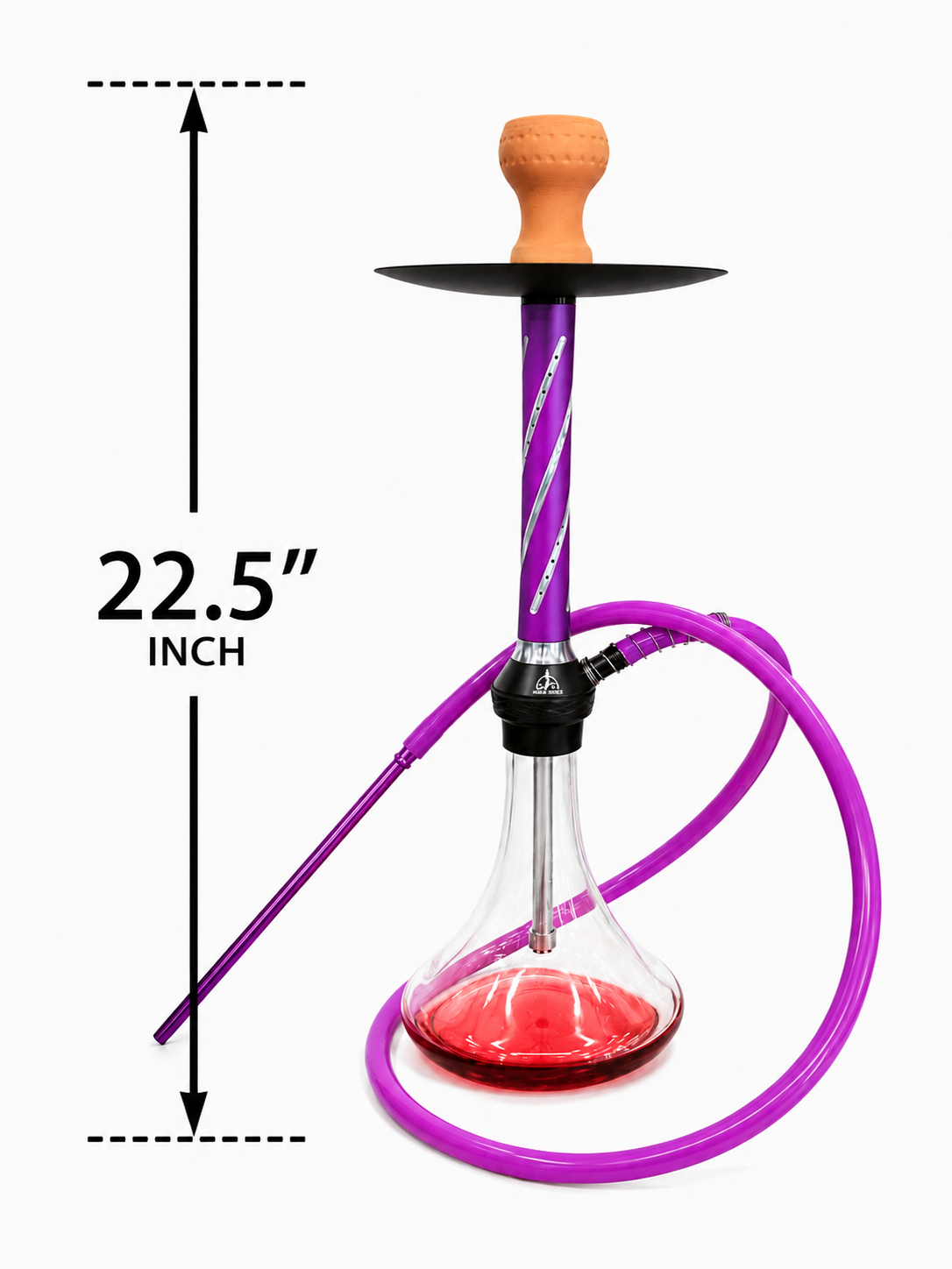Premium Hookah Set – Modern Luxury Glass Shisha with Hose & Clay Bowl #2