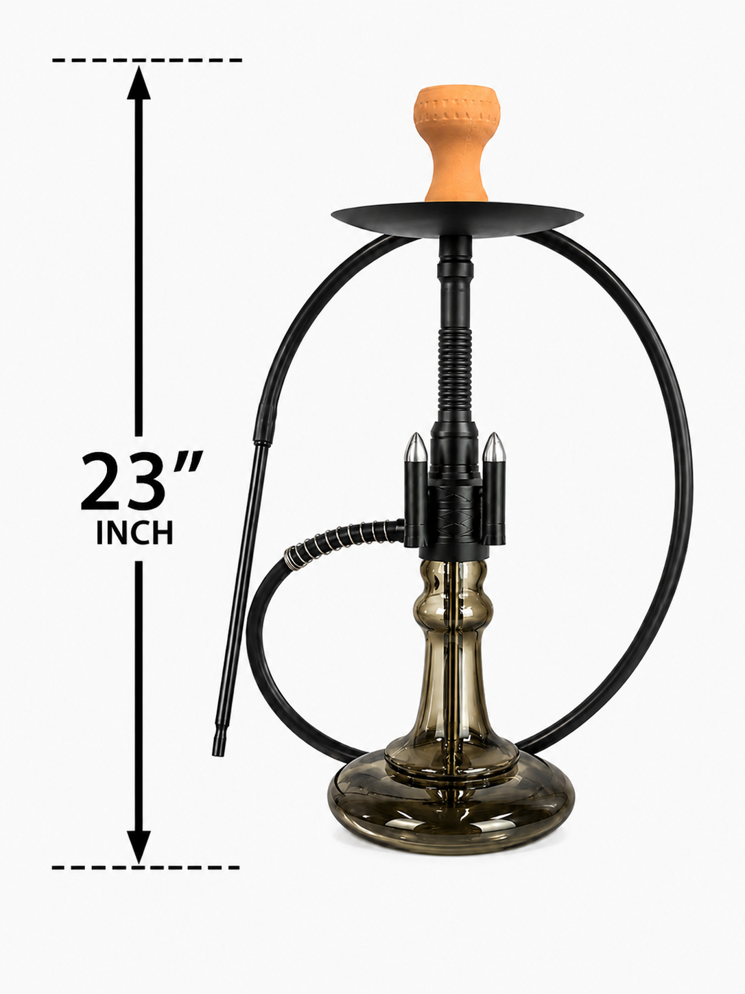 Premium Hookah Set – Modern Luxury Glass Shisha with Hose & Clay Bowl #3