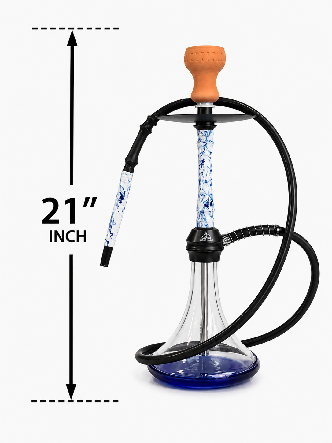 Premium Hookah Set – Modern Luxury Glass Shisha with Hose & Clay Bowl #4