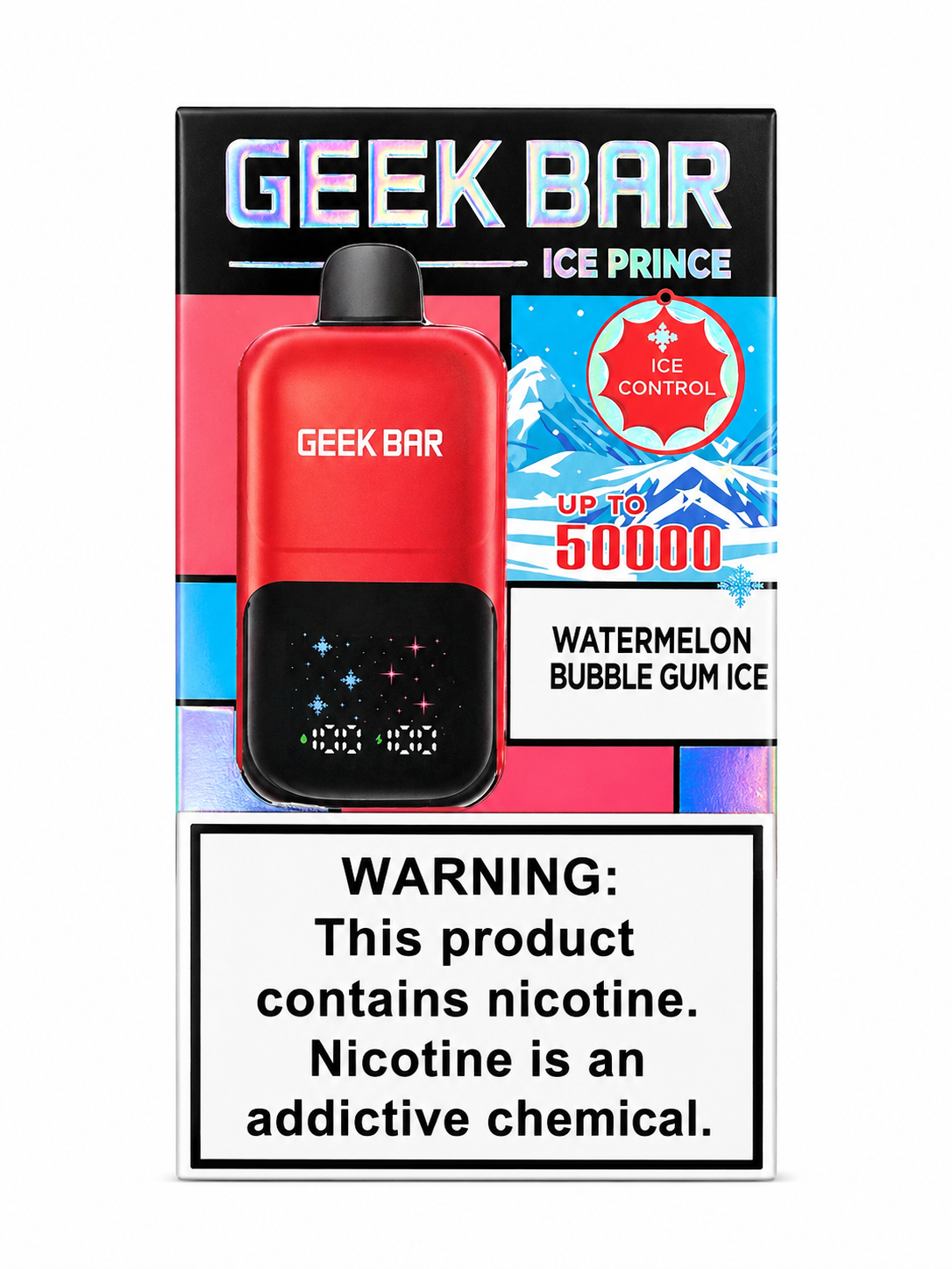Geek Bar Ice Prince 50K Watermelon Bubble Gum Ice