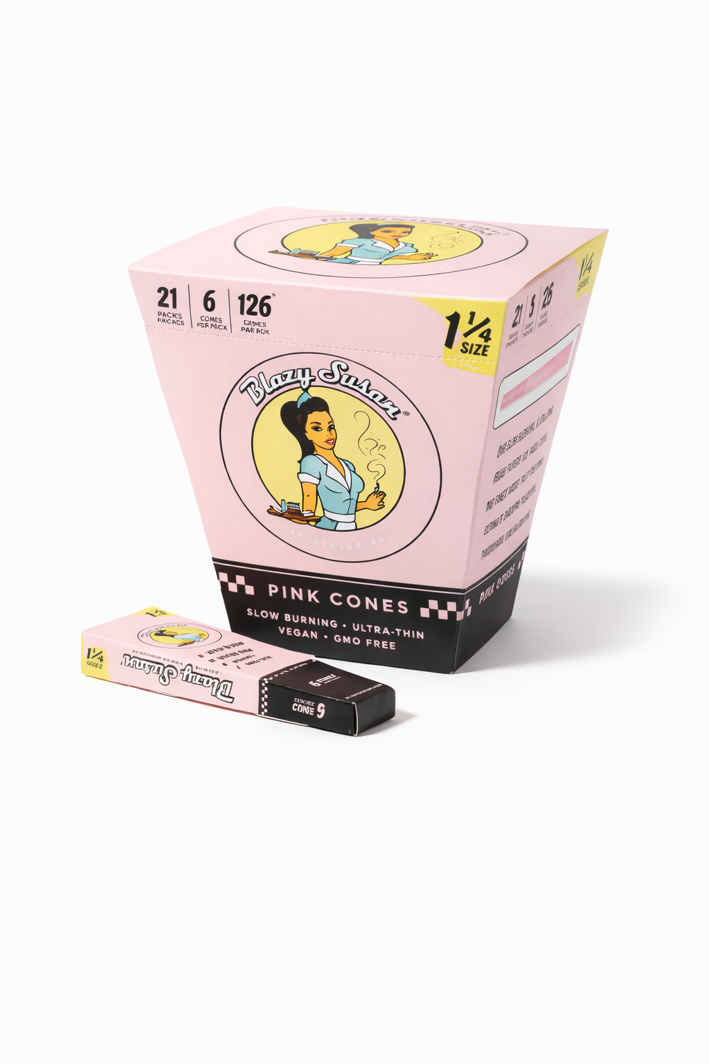 Blazy Susan Pink Pre Rolled 1 1/4 Size Cones