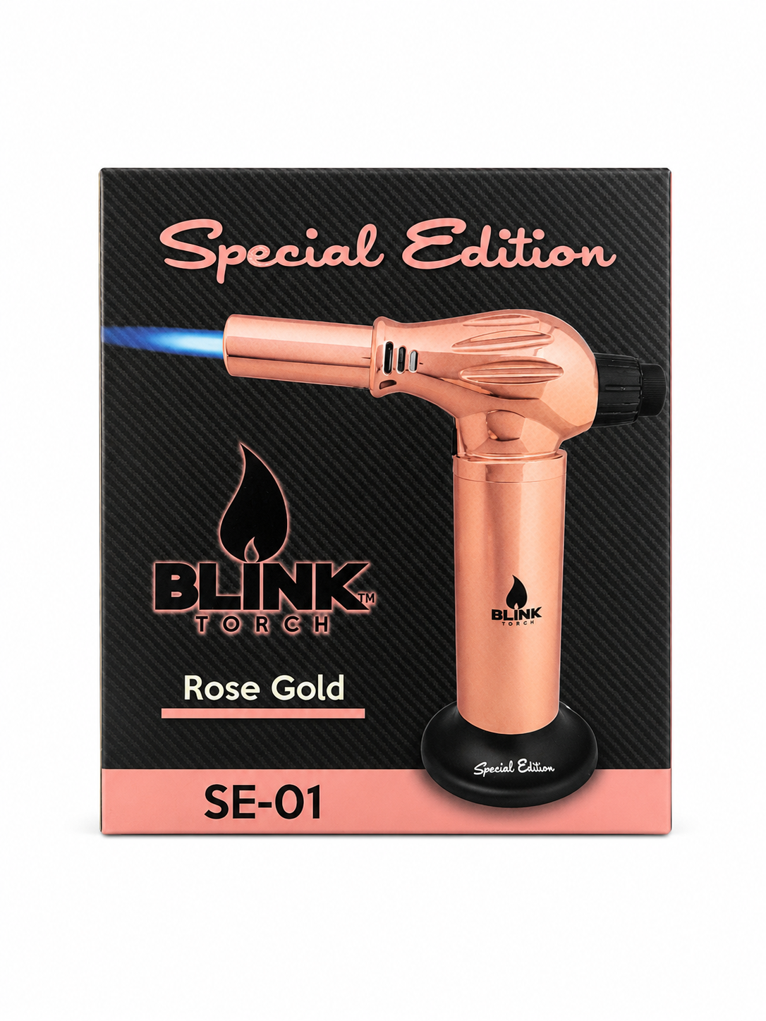Blink Torch lighter  Rose Gold SE-01 special edition Adjustable Flame . Butane Refillable