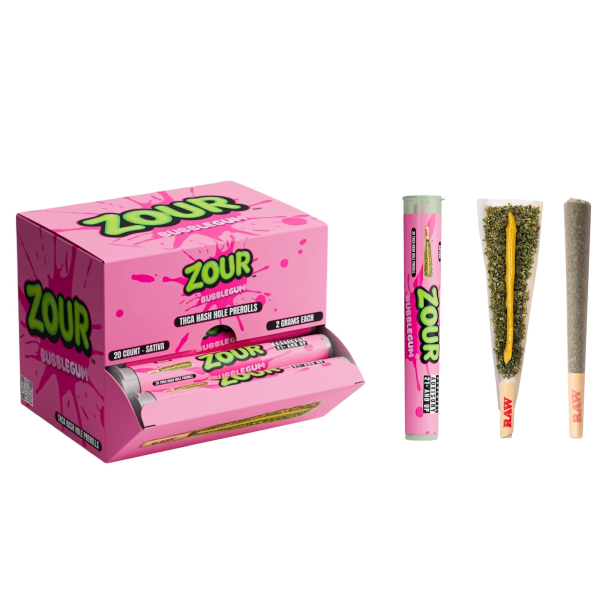 ZOUR THCA PREROLL 2G Bubblegum