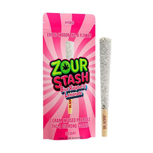 Zour Stash Blue Raspberry Lemonade Coated Preroll 2PK