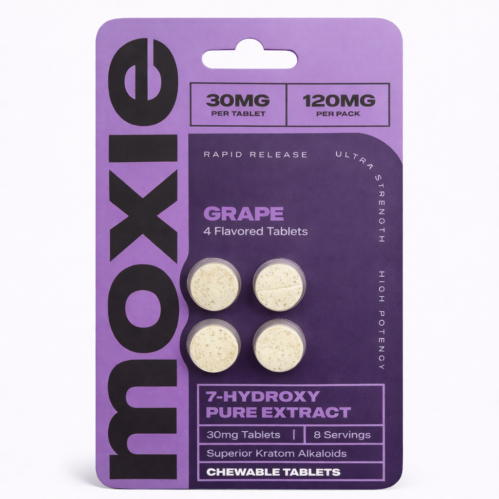 Moxie 7-Hydroxy Pure Extract Chewable Tablets 4ct 30mg Grape
