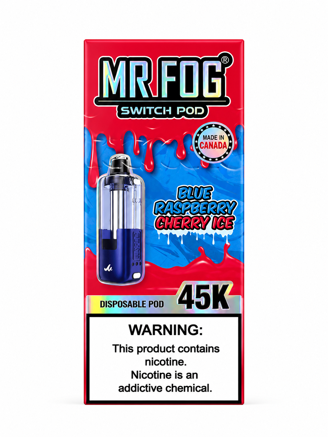 Mr Fog Pod 45K Blue Raspberry Cheery Ice
