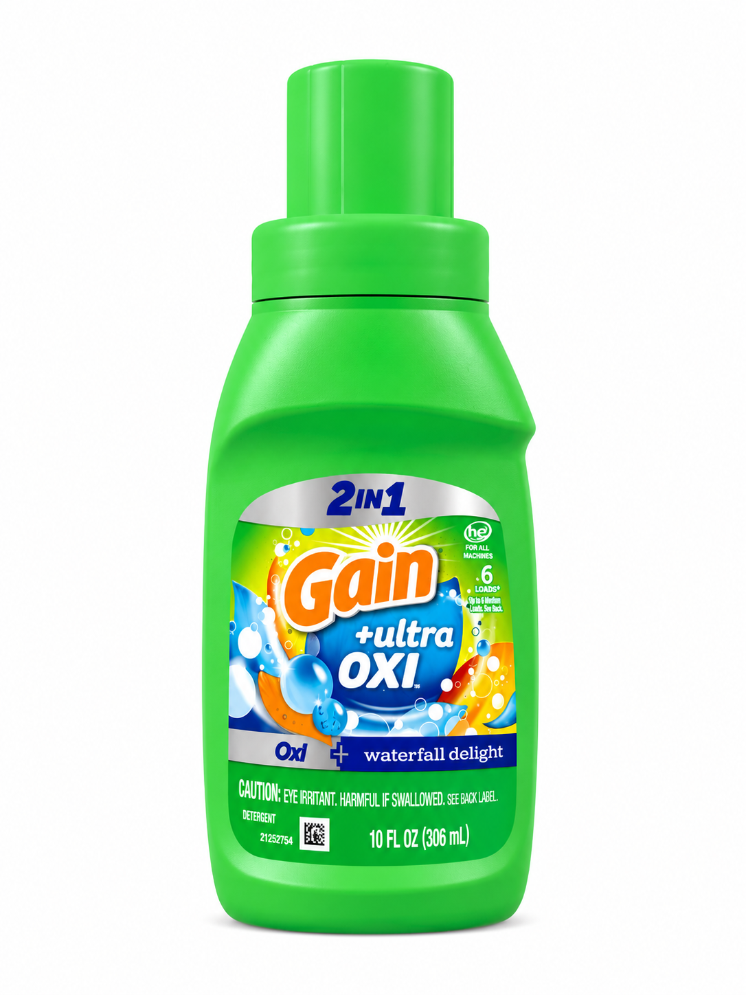 Gain Plus Ultra Oxi 2-in-1 6 Loads Waterfall Delight Scent Liquid Laundry Detergent 10oz