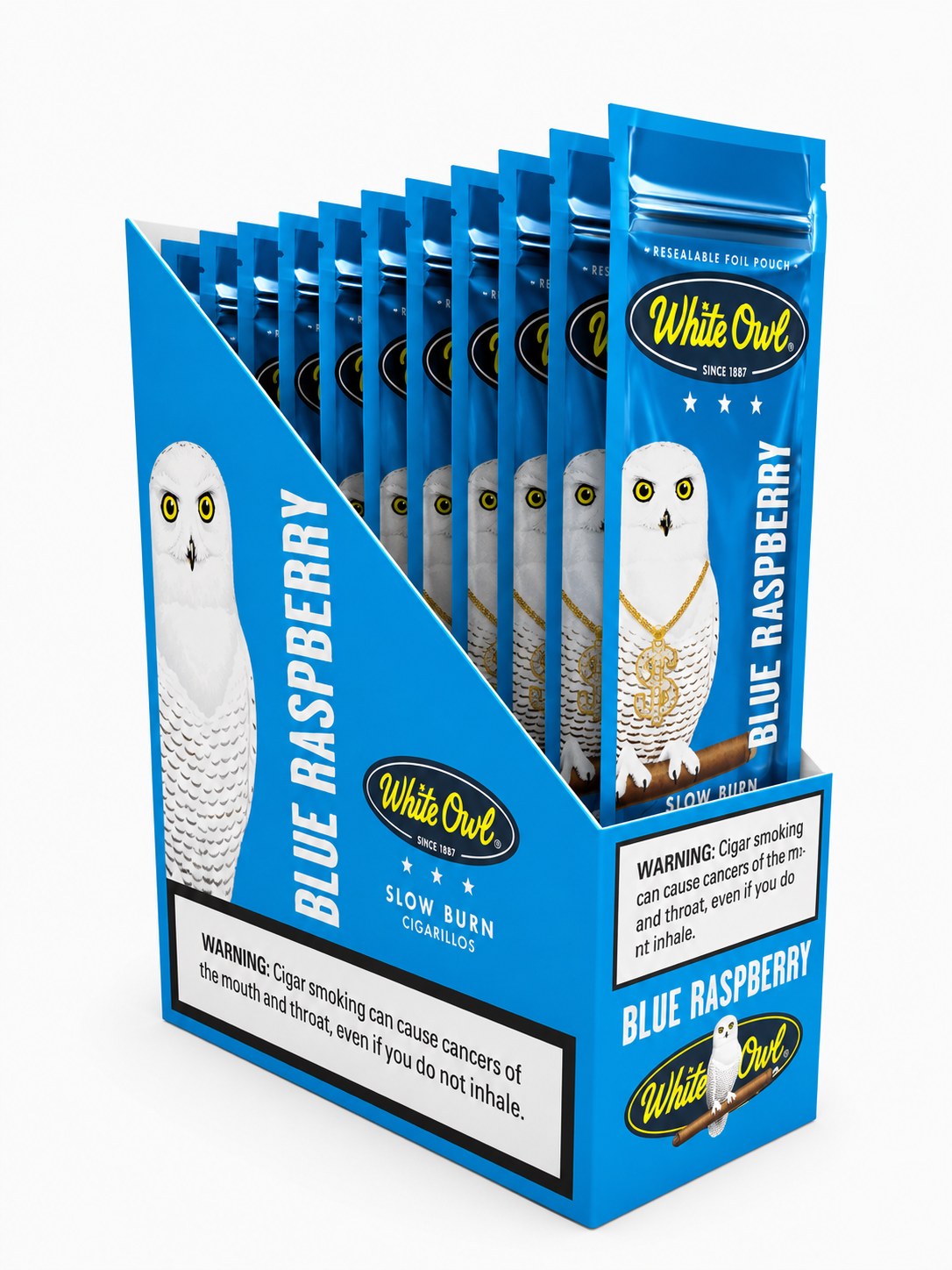 White Owl Blue Raspberry 2pk Box of 15 Pack
