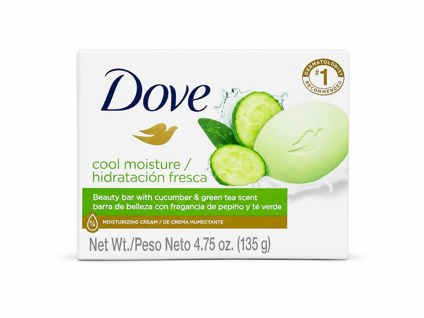 Dove Cool Moisture/ Hidratación Fresca Bar Soap 135gm 4.75 oz
