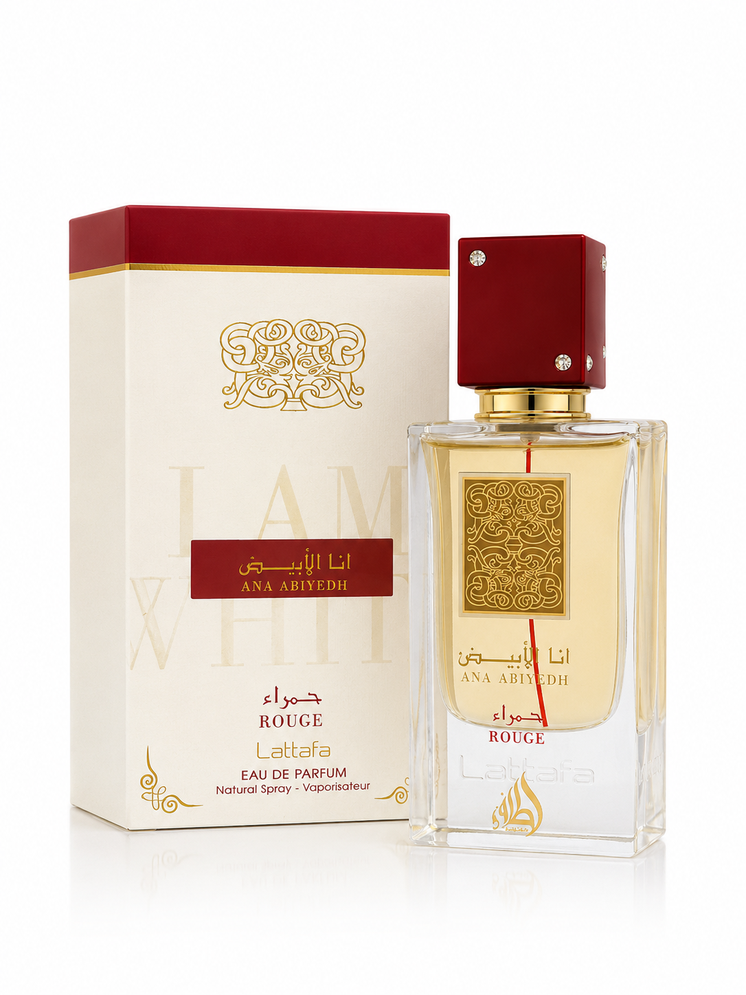 Lattafa Perfumes Ana Abiyedh Rouge for Unisex Eau de Parfum Spray, 2.0 Oz 60 ml