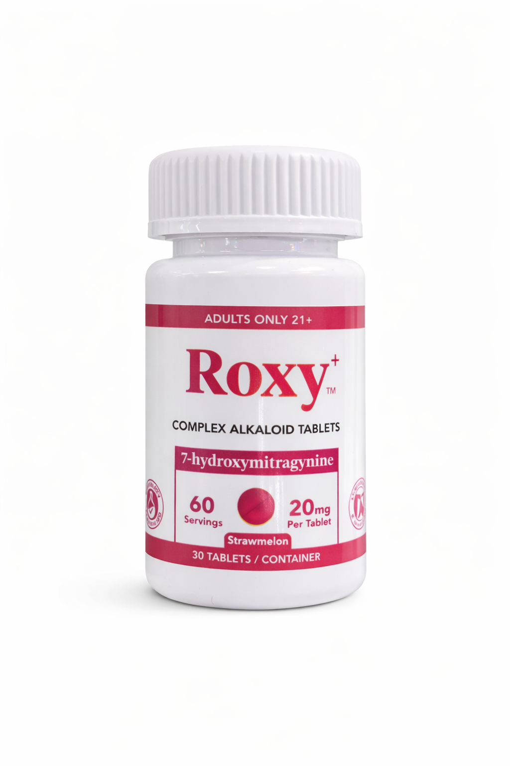 Roxy Complex Alkaloid 7-hydroxymitragynine 20mg Strawmelon 30 Tablets
