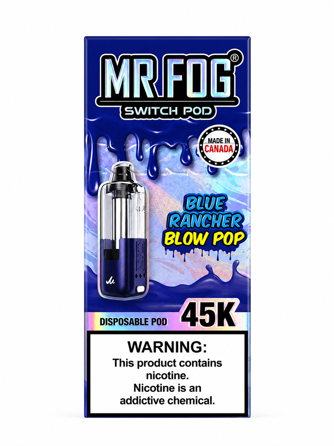 Mr Fog Pod 45K Blue Raspberry Blow Pop