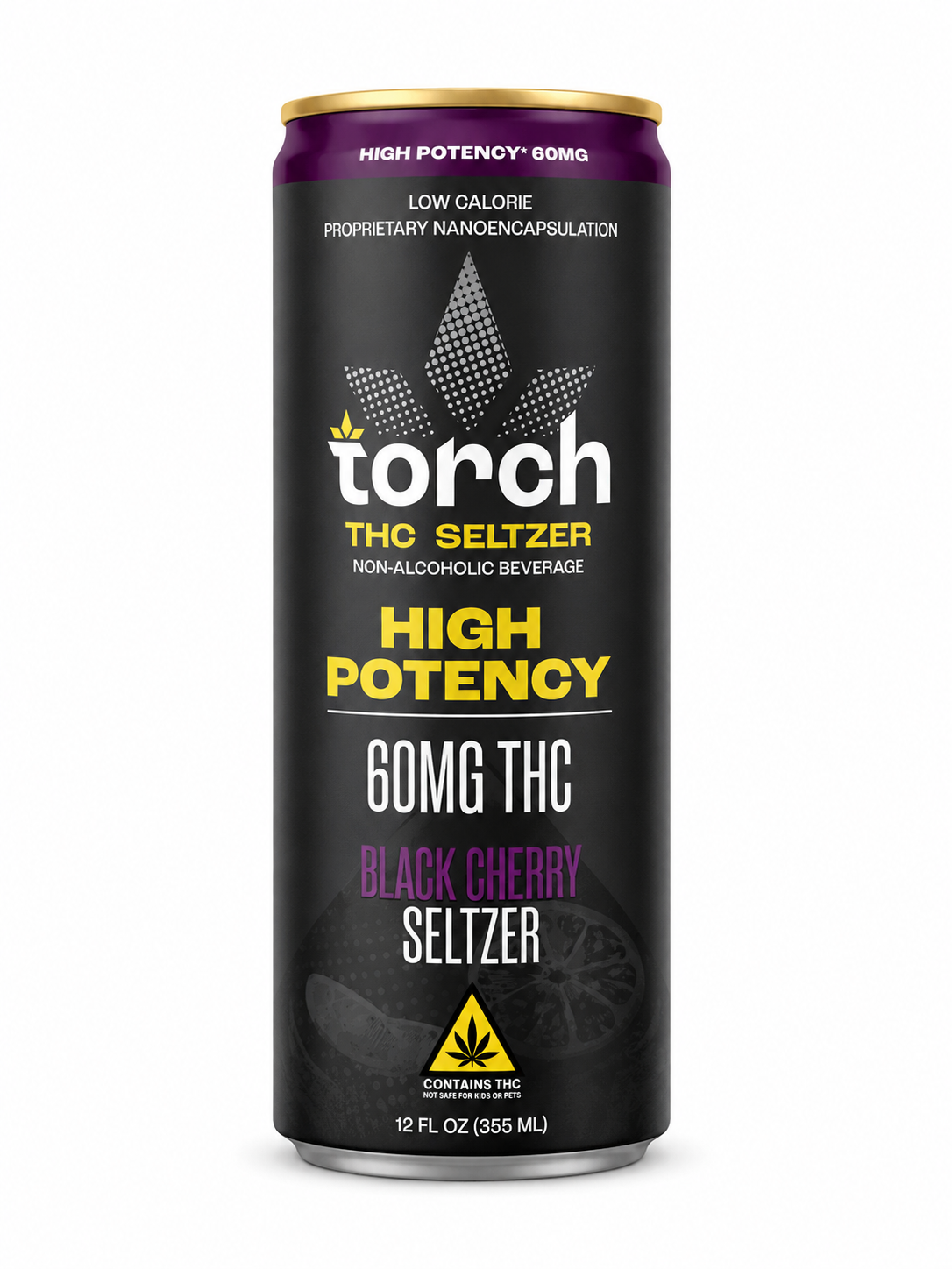 Torch High Potency THC Black Cherry Seltzer | (60mg) 12oz