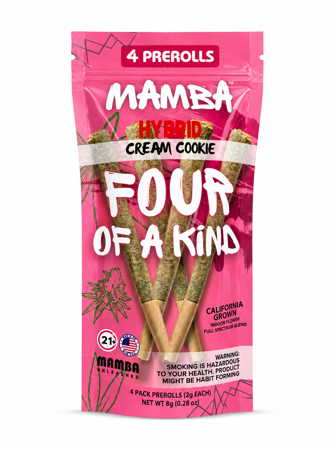 Mamba Four of A Kind Cream Cookies Hybrid Prerolls 4ct
