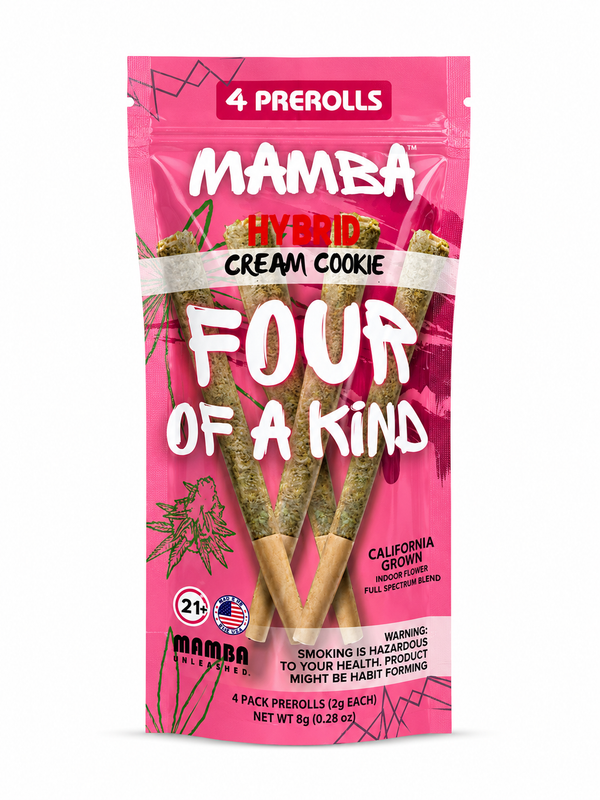 Mamba Four of A Kind Cream Cookies Hybrid Prerolls 4ct