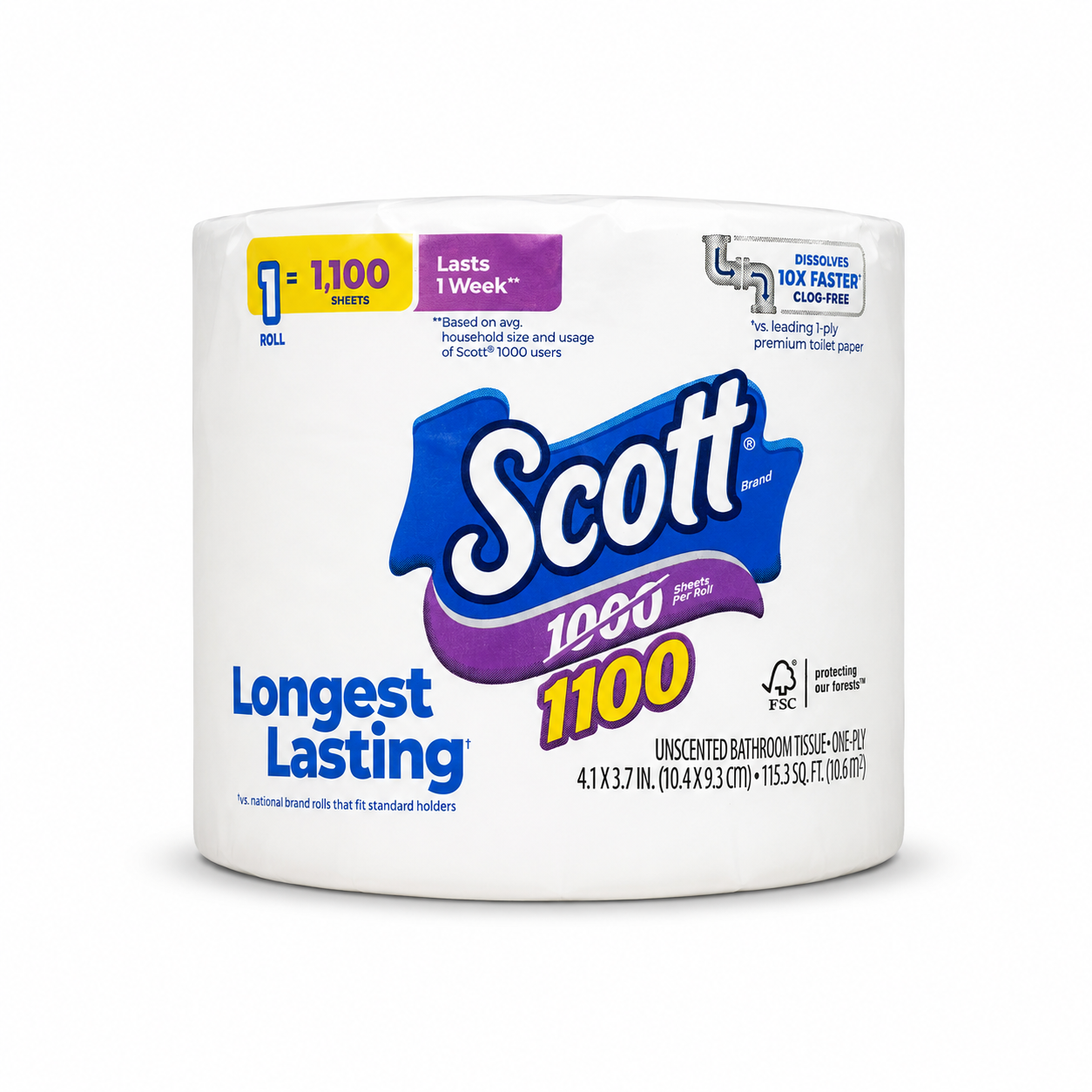 Scott 1100 Toilet Paper 1100 Sheets Per Roll Toilet Paper - 1 Count