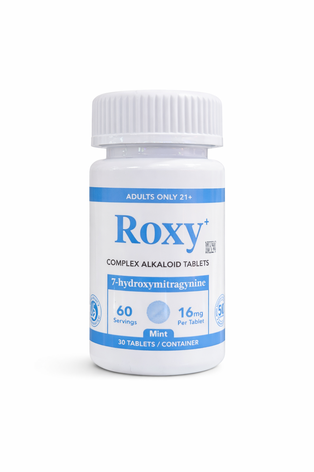Roxy Complex Alkaloid 7-hydroxymitragynine 16mg Mint 30 Tablets
