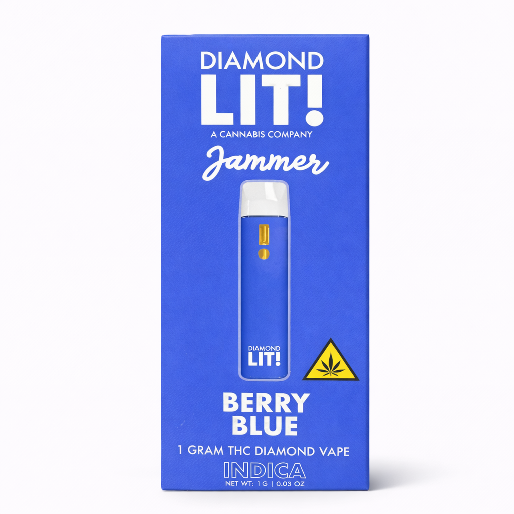 Lit! Thc Diamond Disposable Vape Jammer 1g Berry Blue Indica