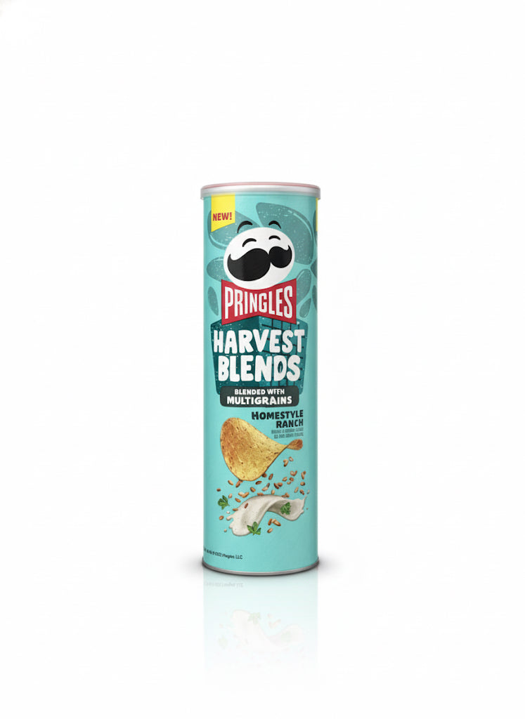 Pringles Harvest Blends Potato Crisps Chips, Lunch Snacks, Blended With Multigrains, Homestyle Ranch, 5.5Oz Can