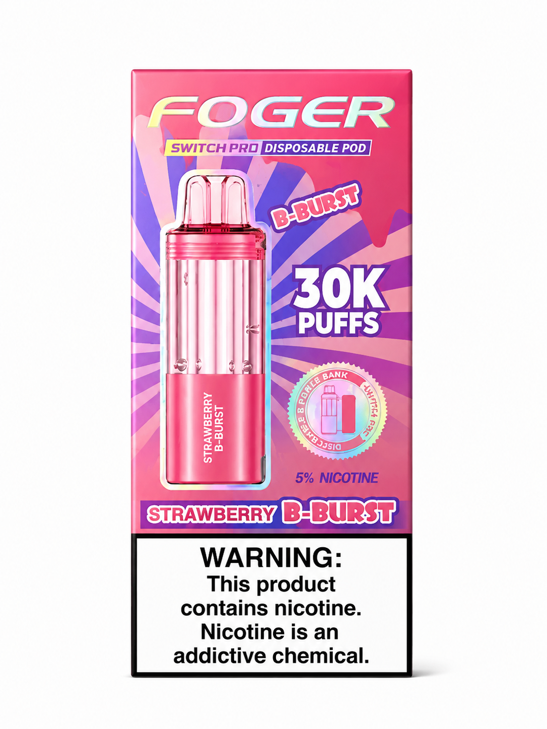 Foger Pod 30K Strawberry B-Burst