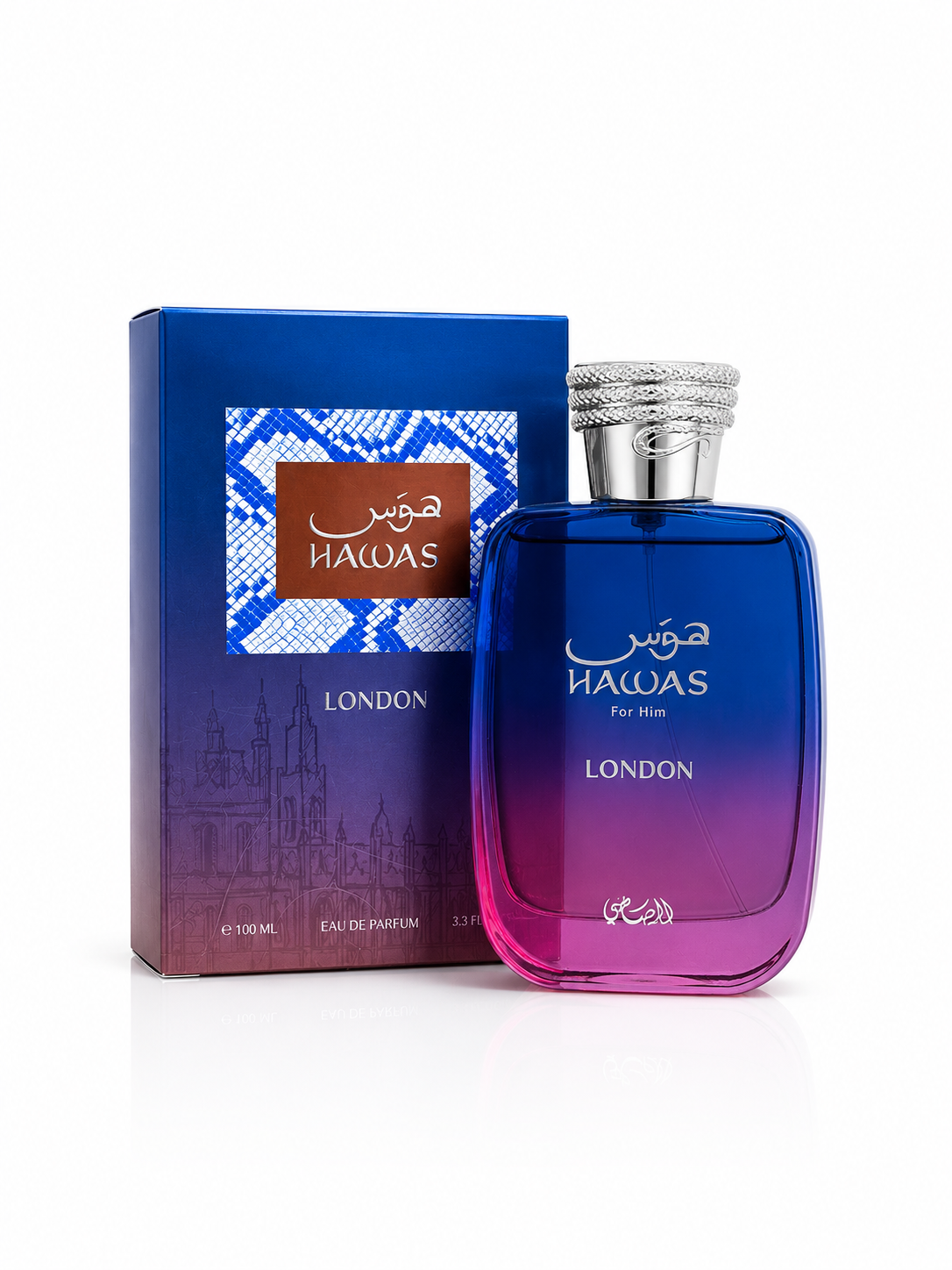 Rasasi Hawas London – Spicy, Fruity, Floral, Amber – Eau de Perfume Fragrance for Men, 3.3oz 100ml