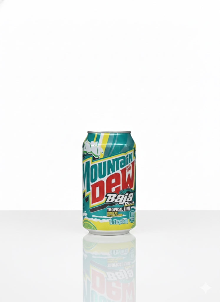 Mountain Dew Baja Blast Tropical Lime Soda Pop, 12 fl oz Can