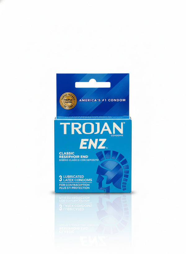 Trojan ENZ Spermicidal Lubricated Condoms - 3 Ct