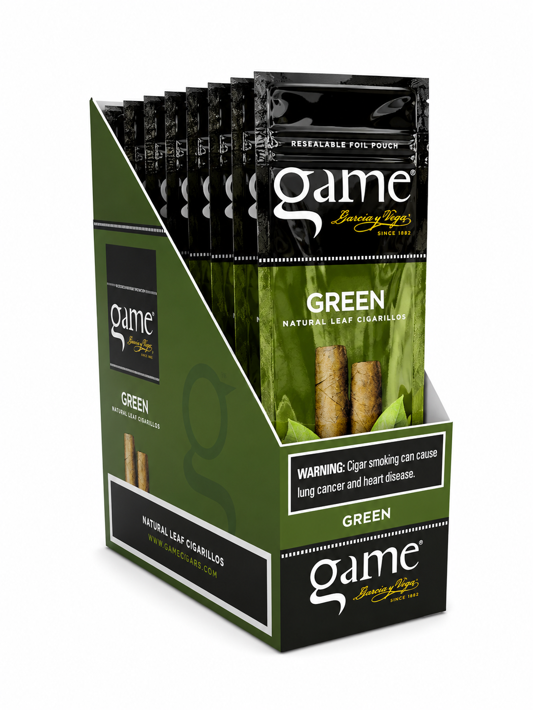 Game Cigar Green 2PK Box of 15 Pack