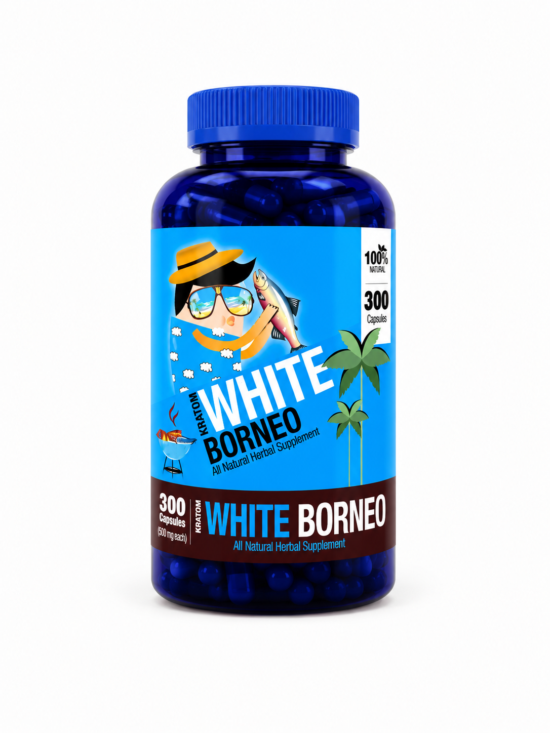 Bumble Bee White Borneo Kratom Capsules 300ct
