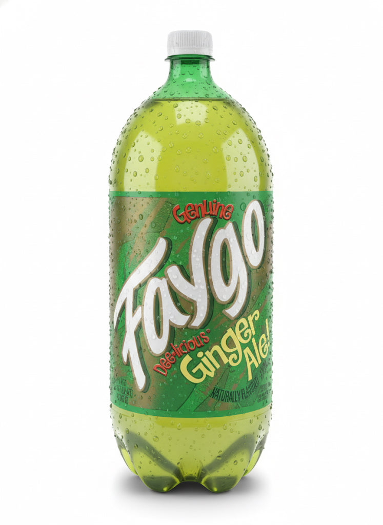 Faygo Genuine Ginger Ale Soda Pop, 2 Liter
