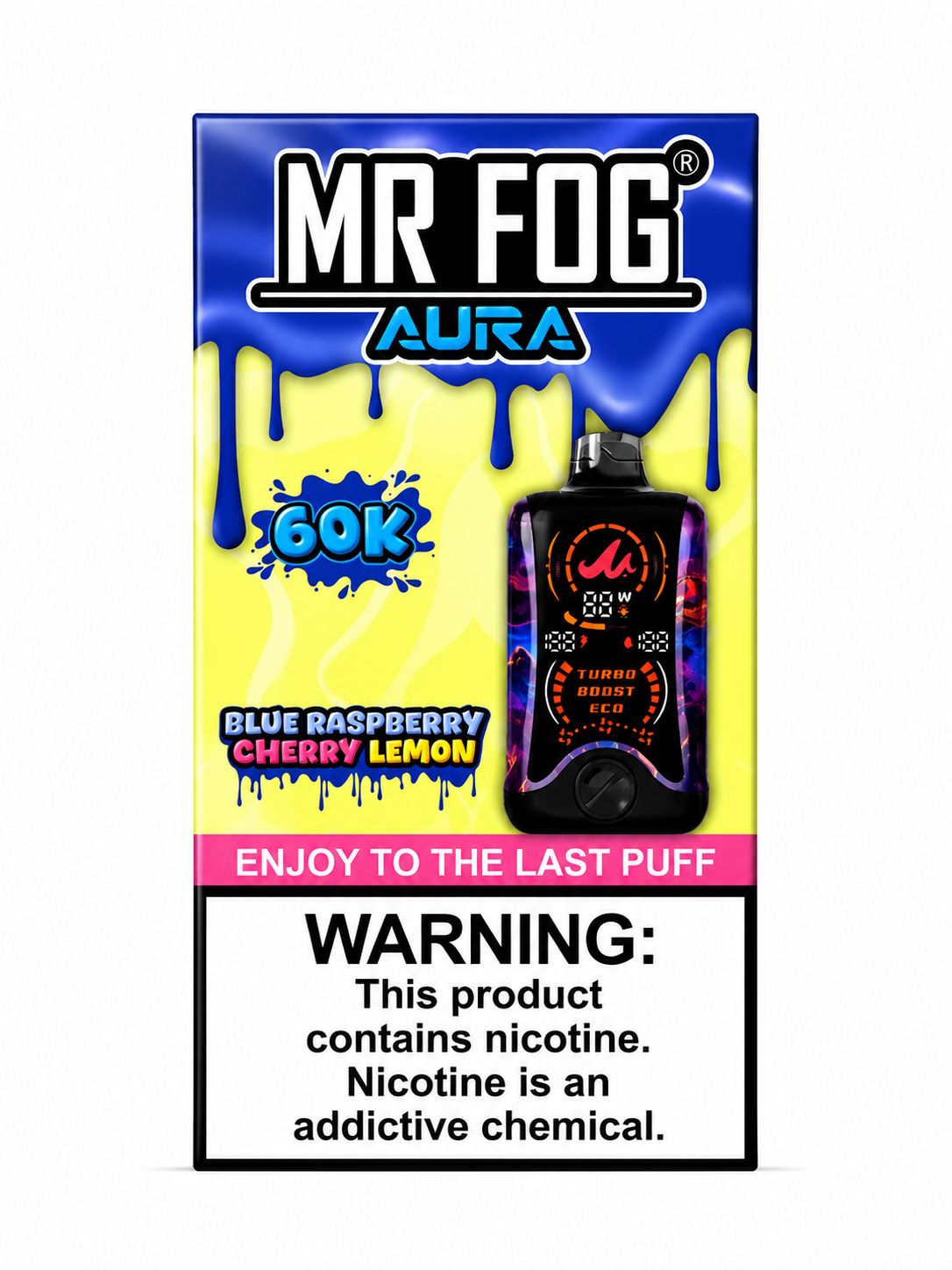 MR FOG AURA 60K Blue Raspberry Cherry Lemon