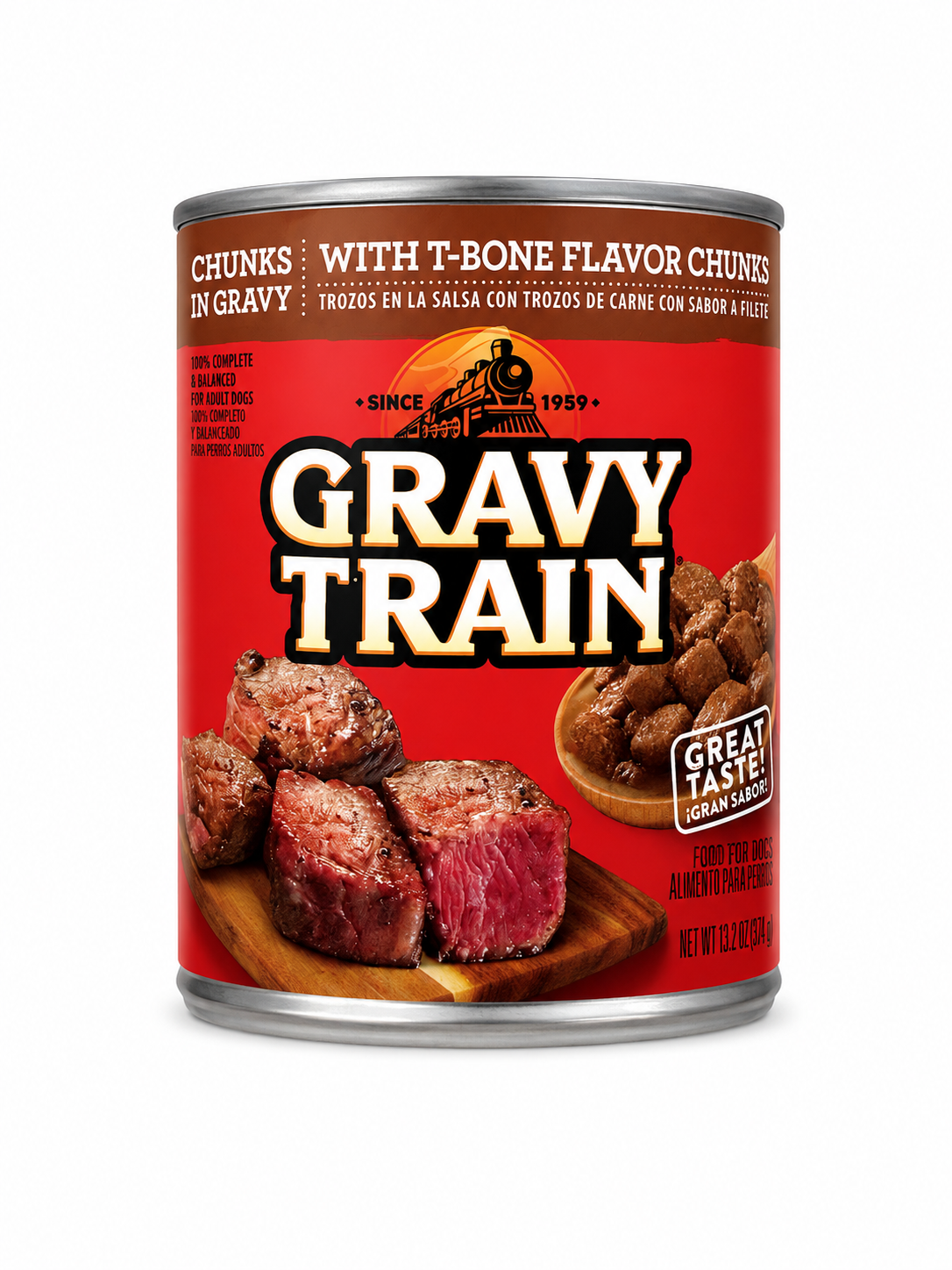Gravy Train Chunks in Gravy with T-Bone Flavor Chunks Food for Dogs