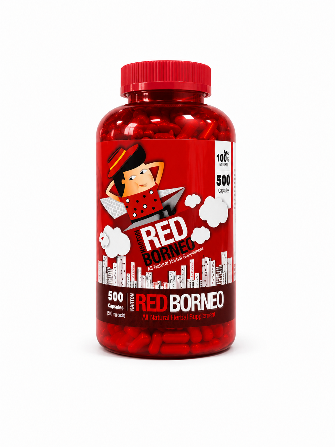Bumble Bee Red Borneo Kratom Capsules 500ct