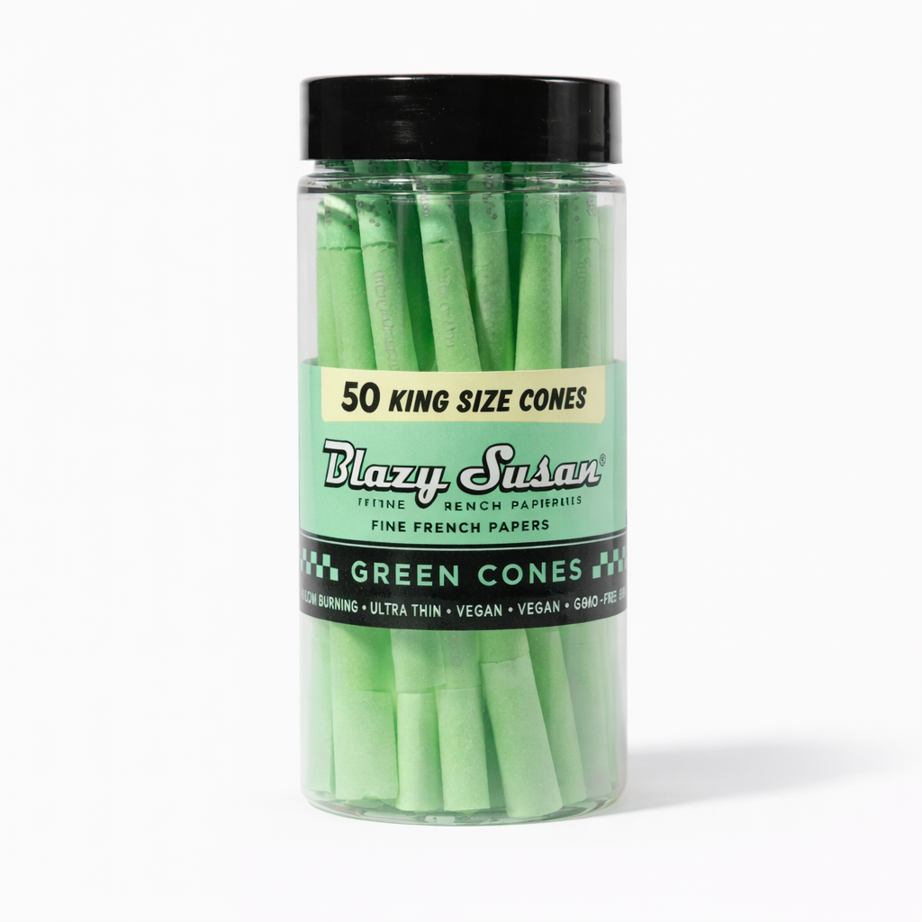 Blazy Susan Green Pre Rolled 50 King  Size Cones Jar