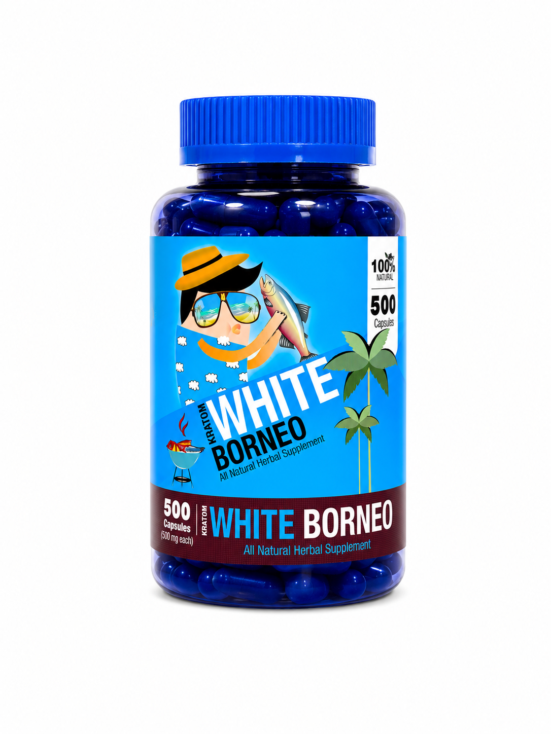 Bumble Bee White Borneo Kratom Capsules 500ct