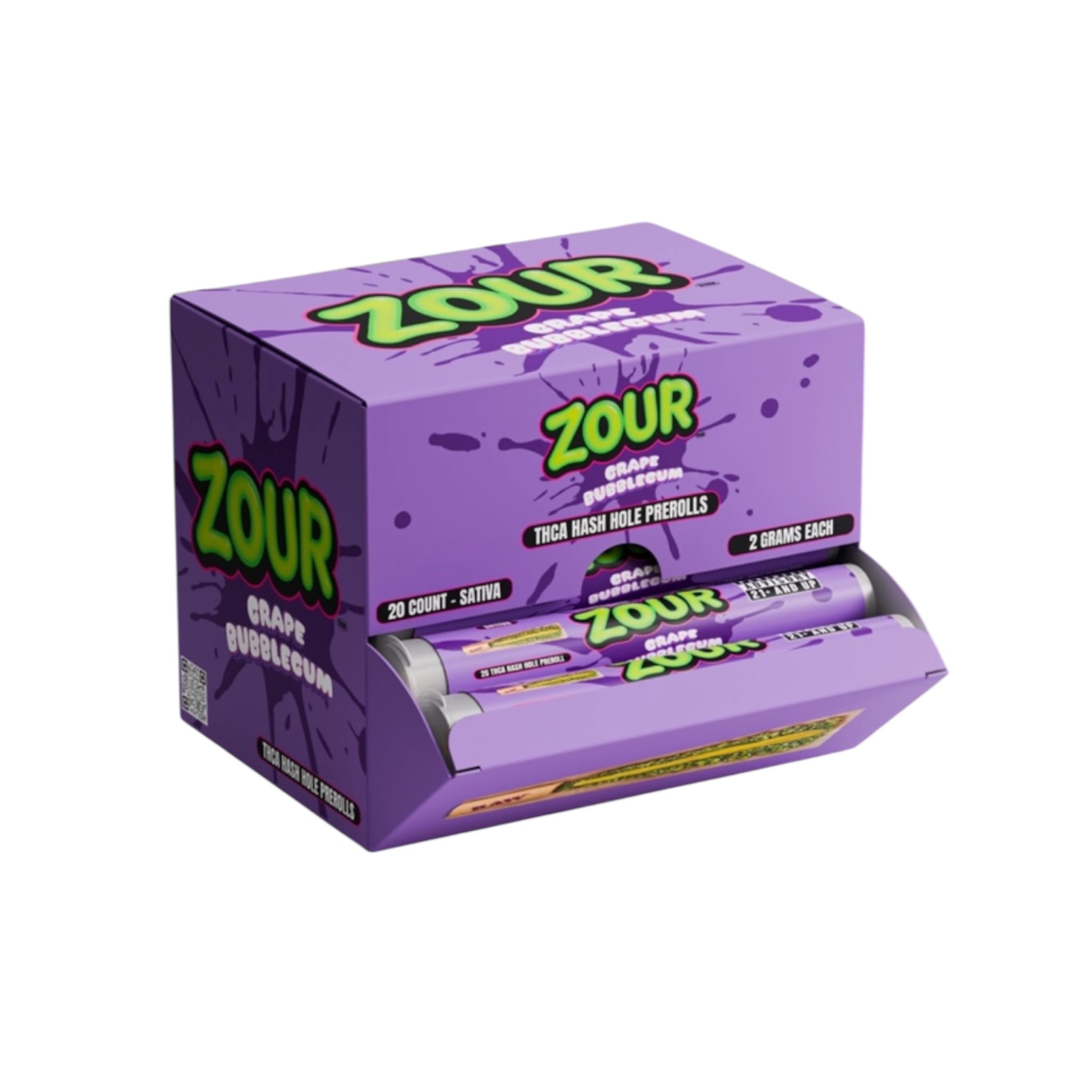 ZOUR THCA PREROLL 2G Grape Bubblegum