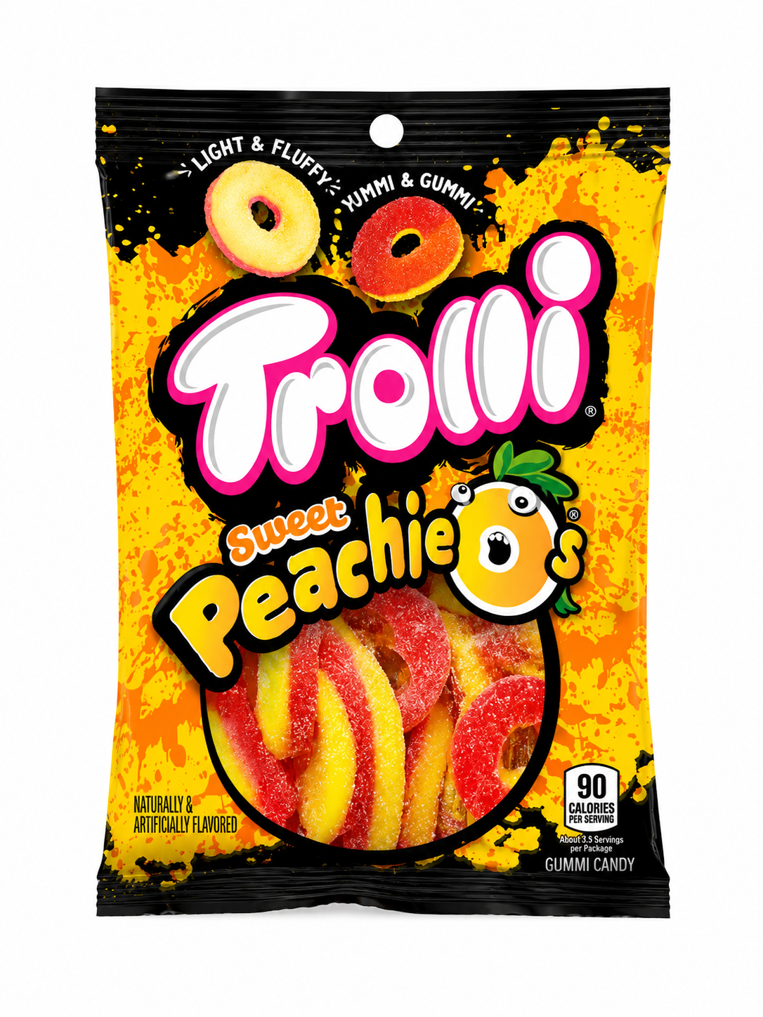 Trolli Peachie O's Sour Gummy Rings Candy